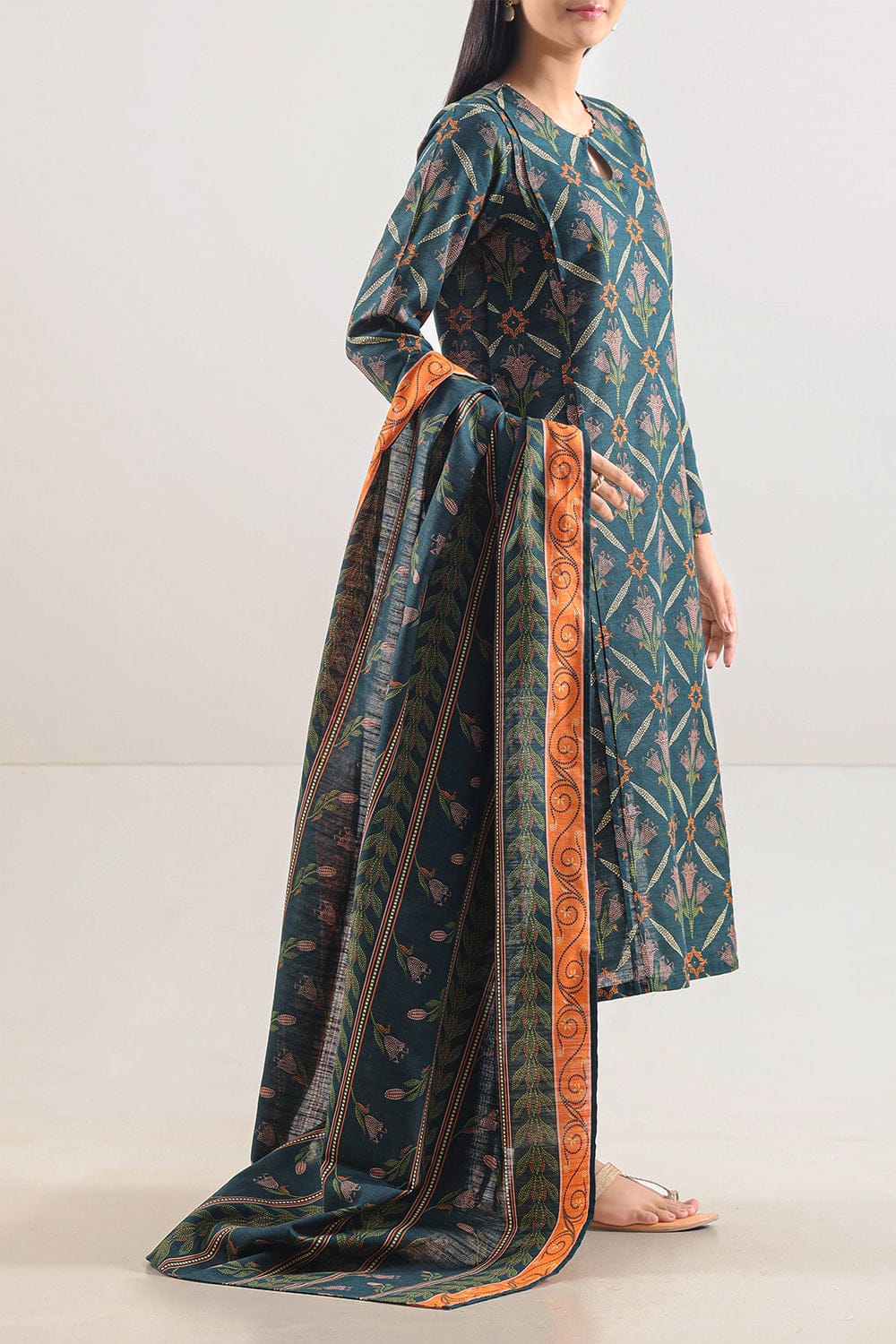 Unstitched Printed Lawn 3 Piece