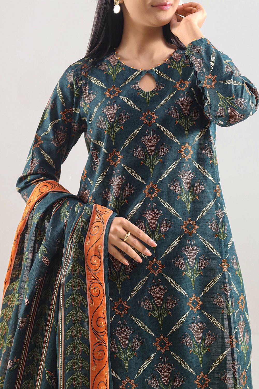 Unstitched Printed Lawn 3 Piece