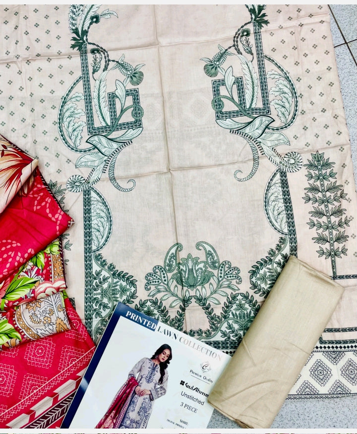 3 Piece Printed Lawn Suit with Dupatta&nbsp;