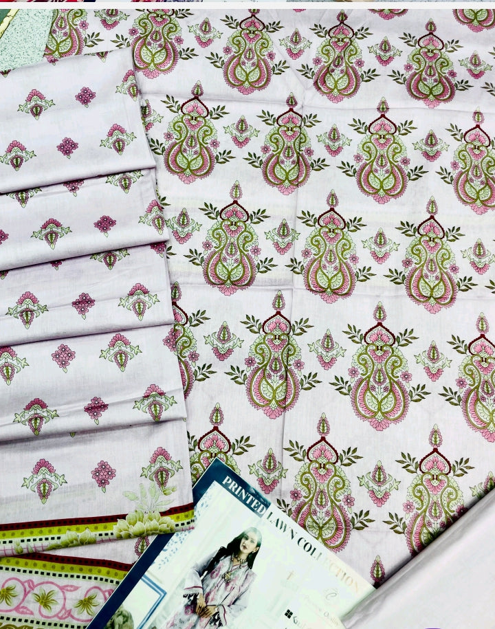 3 Piece Printed Lawn Suit with Dupatta