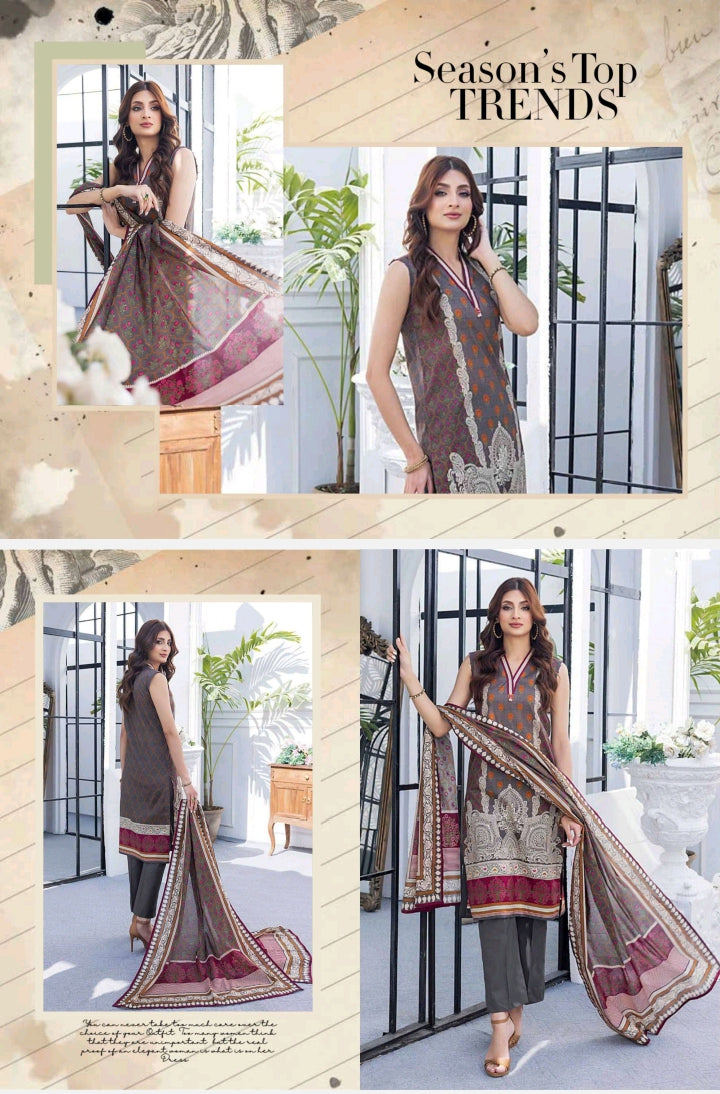 3 Piece Printed Lawn Suit with Dupatta&nbsp;