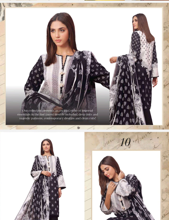 3 Piece Printed Lawn Suit with Dupatta&nbsp;