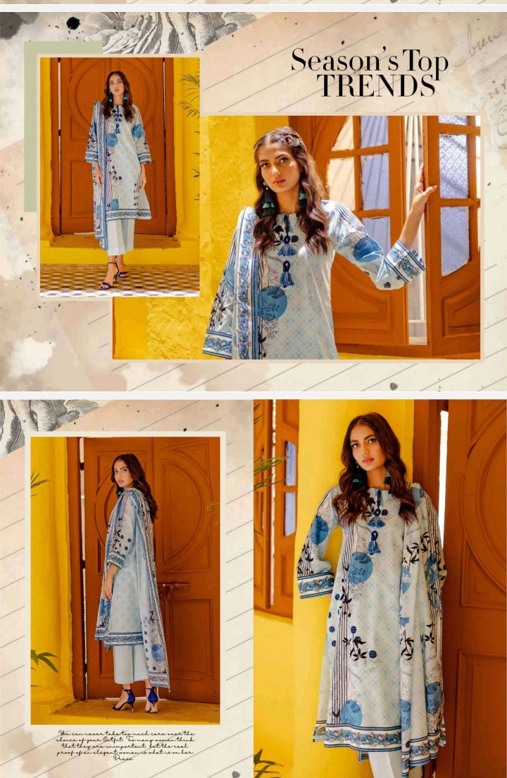 3 Piece Printed Lawn Suit with Dupatta&nbsp;